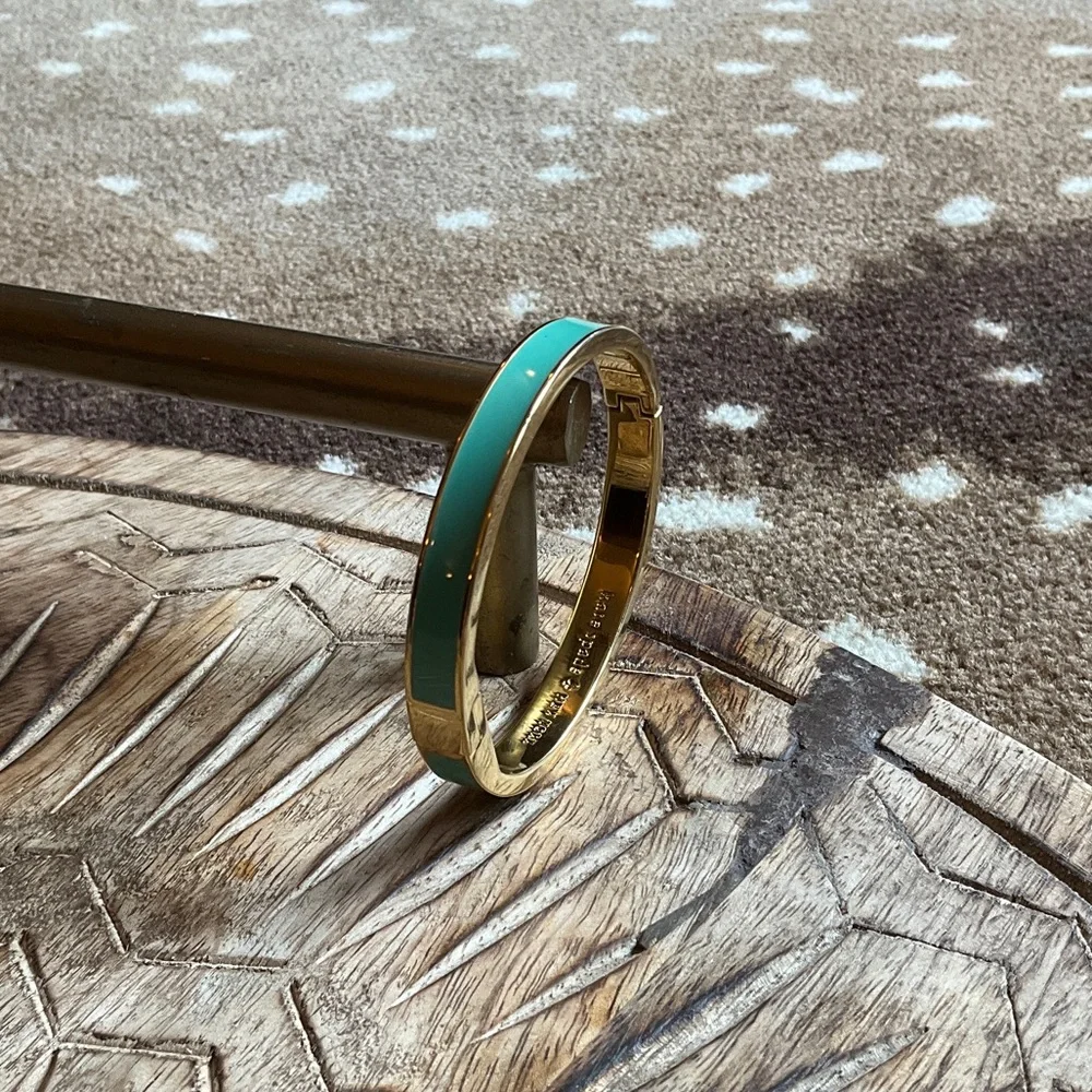 kate spade Gold-Tone Bangle with Teal Enamel - Picture 2 of 6